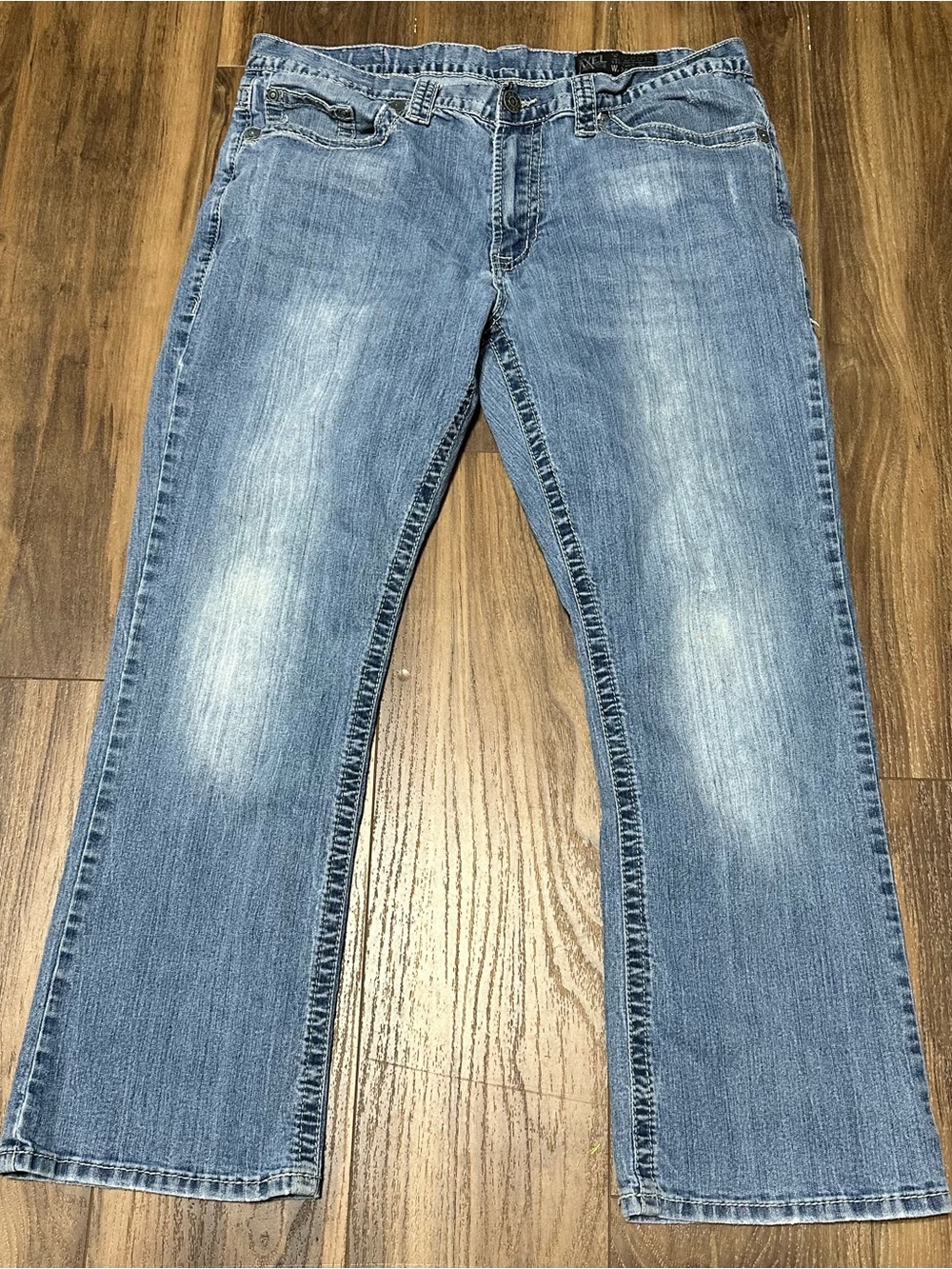 TK Axel Jeans Mens 36x30 Blue Vintage Boot Wolcott Stretch Denim Western Rock